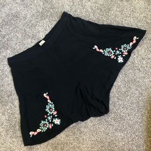 Navy blue flowy cotton shorts
